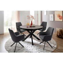 MCA furniture REYNOSA 4 Fuß Stuhl mit Armlehnen, 2er Set, anthrazit