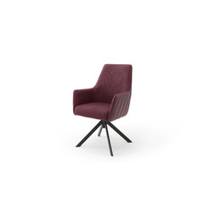 MCA furniture REYNOSA 4 Fuß Stuhl mit Armlehnen, 2er Set, merlot