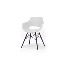 MCA furniture ROCKVILLE Schalenstuhl, weiß Schale, Gestell Buche Massiv schwarz lackiert 4er Set