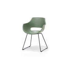 MCA furniture ROCKVILLE Schalenstuhl, grüne Schale, Gestell Metall schwarz Matt lackiert 4er Set