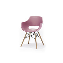 MCA furniture ROCKVILLE Schalenstuhl, rosa Schale, Gestell Buche Massiv klar lackiert 4er Set