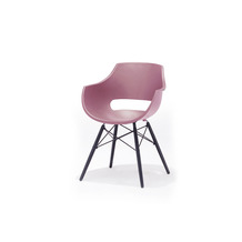 MCA furniture ROCKVILLE Schalenstuhl, rosa Schale, Gestell Buche Massiv schwarz lackiert 4er Set