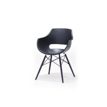 MCA furniture ROCKVILLE Schalenstuhl, schwarze Schale, Gestell Buche Massiv schwarz lackiert 4er Set