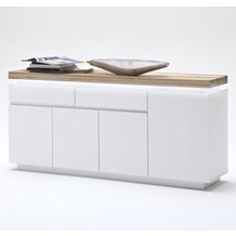 MCA furniture Romina Sideboard mit 4 Türen und 2 Schubkästen, weiß + Eiche