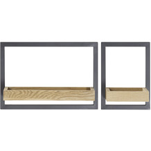 MCA furniture YORKSHIRE-S Wandregal eiche/schwarz   44 x 30 x 14 cm