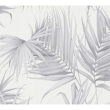 Michalsky Living Vliestapete Dream Again Tapete mit Palmenprint in Dschungel Optik weiß grau 10,05 m x 0,53 m