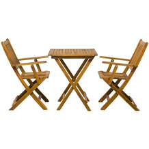 Möbilia Sitzgruppe Akazie Natur, 2 Personen, 2-teilig, verstellbare Stühle