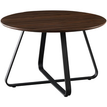 Möbilia Tisch 120 cm rund Platte Nussbaum-Dekor, Gestell matt schwarz 17020008