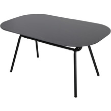 Möbilia Tisch 150x90 cm Platte Sinterstein, Gestell pulverbeschichtetes Metall schwarz