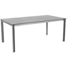 MWH Alutapo Gartentisch, HPL-Tischplatte, 180/240 x 100 x 74cm, grau