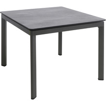 MWH Alutapo Gartentisch grau,HPL-Tischplatte, 95x95x74cm