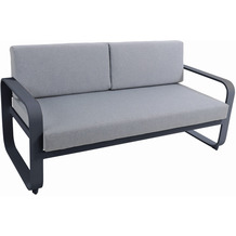 MWH Widero Lounge 2 Sitzer-Sofa aus Aluminium mit Rück- und Sitzkissen, matt grau