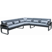 MWH Widero Lounge Ecksofa aus Aluminium mit Sitz- und Rückenkissen, matt grau