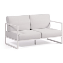 Nosh 2-Sitzer-Sofa Comova 100% outdoor weiß und Aluminium weiß 150 cm