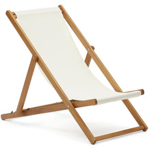 Nosh Adredna faltbarer Liegestuhl für außen aus massivem Akazienholz FSC 100% in beige