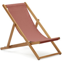 Nosh Adredna faltbarer Liegestuhl für außen aus massivem Akazienholz FSC 100% in terrakotta