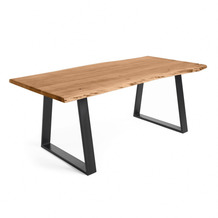 Nosh Alaia Tisch 180 x 90 cm aus massivem Akazienholz und schwarzen Stahlbeinen