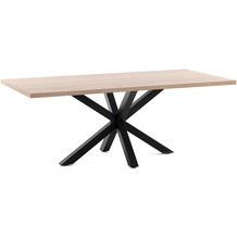 Nosh Argo Tisch 160 x 100 cm mit Melamin natur und schwarzen Stahlbeinen