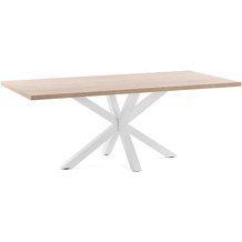 Nosh Argo Tisch 160 x 100 cm mit Melamin natur und weißen Stahlbeinen