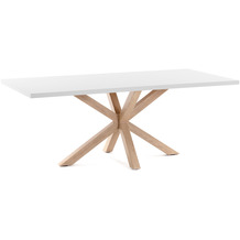 Nosh Argo Tisch 160 x 100 cm mit weißem Melamin und Stahlbeinen mit Holzeffekt