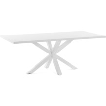 Nosh Argo Tisch 160 x 100 cm mit weißem Melamin und weißen Stahlbeinen