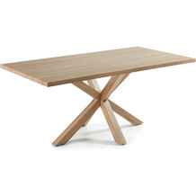Nosh Argo Tisch 200 x 100 cm mit Melamin natur und Stahlbeinen mit Holzeffekt