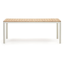 Nosh Bona Tisch 100% outdoor massives Teakholz und Aluminium in Weiß 200 x 100 cm