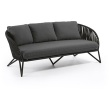 Nosh Branzie 3-Sitzer-Sofa aus schwarzem Seil 180 cm