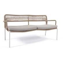 Nosh Cailin 2-Sitzer Sofa beiges Seil und verzinkte Stahlbeine weiß 150 cm