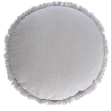 Nosh Clarice Kissenbezug aus Baumwolle und Leinen grau Ø 45 cm