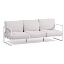 Nosh Comova 3-Sitzer-Sofa 100% weiß und Aluminium weiß 222 cm