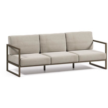 Nosh Comova 3-Sitzer Sofa 100% outdoor hellgrau und Aluminium grün 222 cm