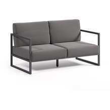 Nosh Comova Sofa 100% outdoor dunkelgrau und aus schwarzem Aluminium 150 cm