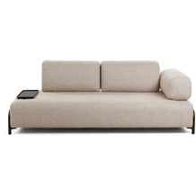 Nosh Compo 3-Sitzer Sofa beige mit kleinem Tablett 232 cm