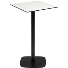 Nosh Dina hoher Outdoor-Tisch weiß mit schwarz lackiertem Metallbein 60x60x96 cm