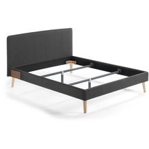 Nosh Dyla Bett mit abnehmbarem Bezug in Schwarz für Matratze von 160 x 200 cm