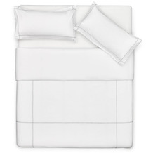 Nosh Elvia Set aus Bettdeckenbezug und Kissenhülle aus Baumwollperkal Fadenzahl 180 weiß 135 x