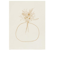 Nosh Erley Bild aus Papier weiß mit Blumenvase in Beige 21 x 28 cm