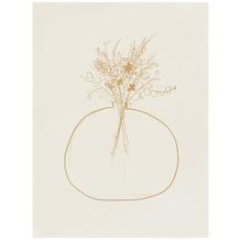 Nosh Erley Bild aus Papier weiß mit Blumenvase in Beige 29,8 x 39,8 cm