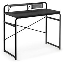 Nosh Foreman Schreibtisch aus Melamin schwarz und Stahlbeine mit schwarzem Finish 98 x 46 cm