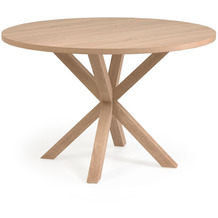 Nosh Full Argo runder Tisch mit Melamin natur und Stahlbeinen mit Holzeffekt Ø 119 cm