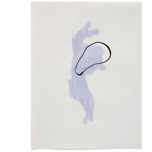 Nosh Inka Bild aus Papier weiß und blau 42 x 56 cm