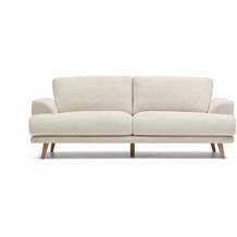 Nosh Karin 2-Sitzer-Sofa weie Chenille und Beine aus massiver Buche 210 cm