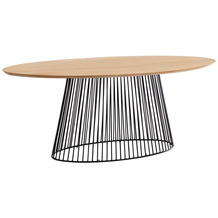 Nosh Leska Tisch 200 x 110 cm aus massivem Mangoholz und schwarzen Stahlbeinen