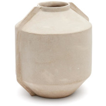 Nosh Meja Vase aus Pappmaché in Beige 38 cm