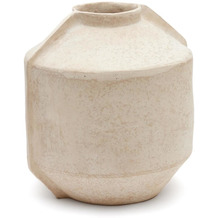 Nosh Meja Vase aus Pappmaché in Beige 47 cm