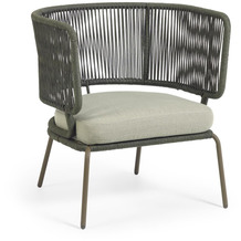 Nosh Nadin Sessel aus grnem Seil und Beinen aus verzinktem Stahl