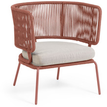 Nosh Nadin Sessel aus Terrakotta-Farbe und Beinen aus verzinktem Stahl