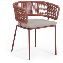 Nosh Nadin Stuhl mit Seil in Terrakotta-Farbe und verzinktem Stahl