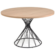 Nosh Niut runder Tisch aus Melamin natur und mit schwarzen Stahlbeinen Ø 120 cm